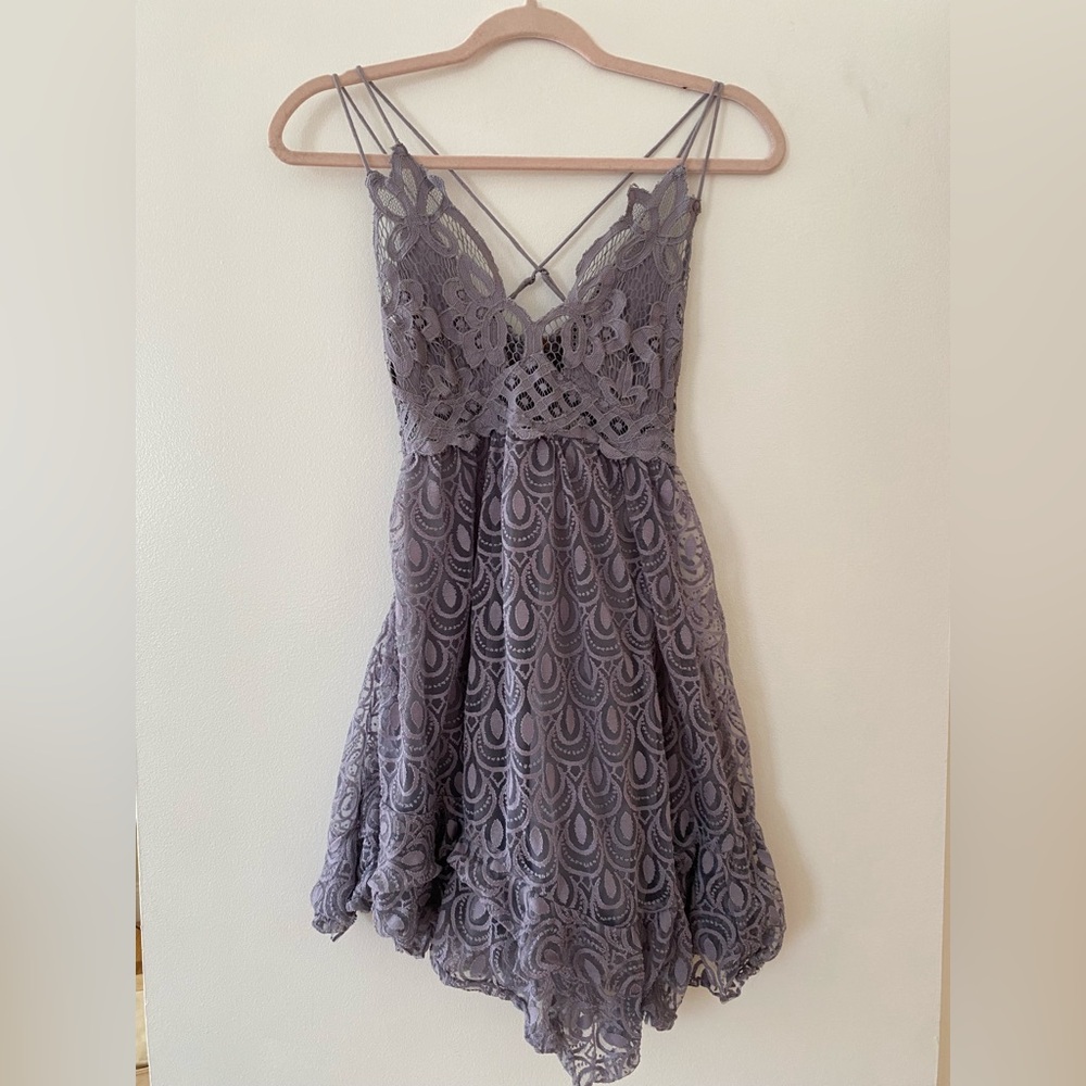 FREE PEOPLE Dusty Lavender Adella Dress Short SIZE XS
